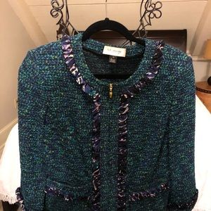 St. John 2 piece jacket and silk blouse